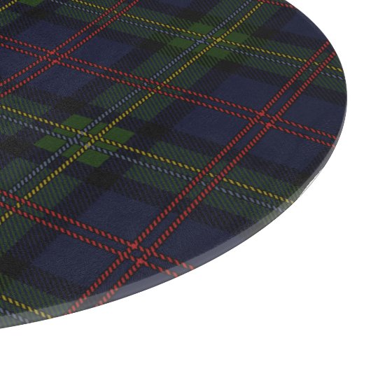 Kariert Clan Malcolm Green Lila Script Tartan Schneidebrett (Ecke)