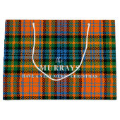 Kariert Clan Murray Blue Orange Green Tartan Große Geschenktüte (Vorderseite)
