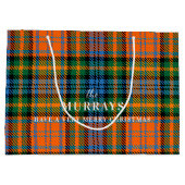 Kariert Clan Murray Blue Orange Green Tartan Große Geschenktüte (Rückseite)