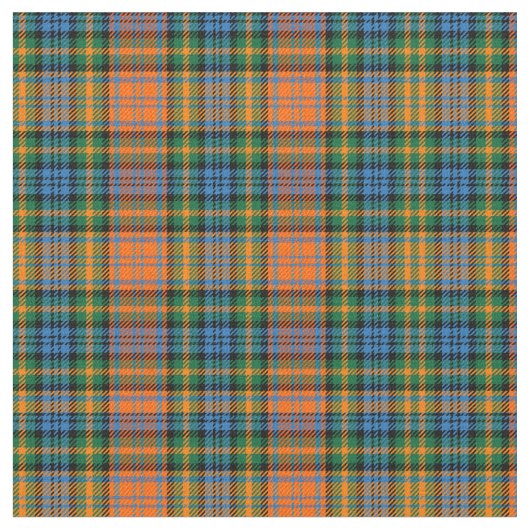 Kariert Clan Murray Tartan Orange Blue Green Karo Stoff (Nahaufnahme)