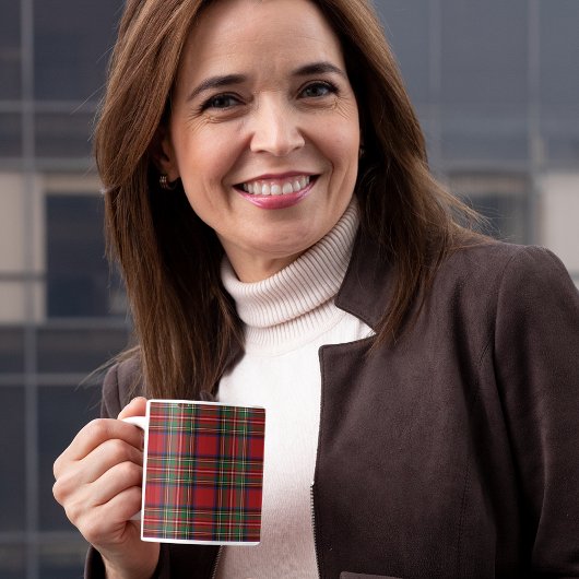 Kariert Clan Stewart Red Green Tartan Zweifarbige Tasse