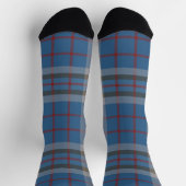 Kariert Clan Thompson Blue Gray Tartan Socken (Oben)