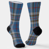 Kariert Clan Thompson Blue Gray Tartan Socken (Gewinkelt)