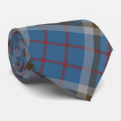Kariert Clan Thompson Gray Blue Karo Tartan Krawatte (Gerollt)