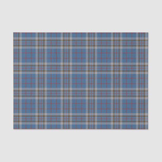 Kariert Clan Thompson Gray Blue Karo Tartan Seidenpapier (Vorderseite)