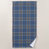 Kariert Clan Thompson Gray Blue Karo Tartan Strandtuch (Vorderseite)