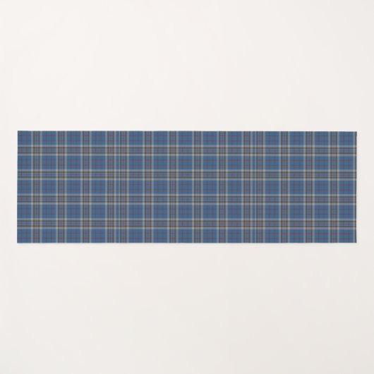 Kariert Clan Thompson Gray Blue Karo Tartan Yogamatte (Vorderseite (Horizontal))