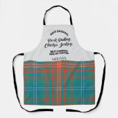 Kariert Clan Wilson Orange Blue Checkered Kitchen Schürze (Vorderseite)