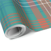 Kariert Clan Wilson Orange Blue Karo Tartan Geschenkpapier (Rolleneckpunkt)