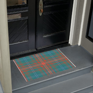 Kariert Clan Wilson Orange Türkis Karo Tartan Fußmatte
