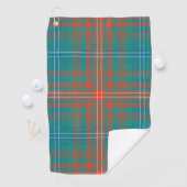 Kariert Clan Wilson Orange Türkis Karo Tartan Golfhandtuch (Insitu)