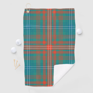 Kariert Clan Wilson Orange Türkis Karo Tartan Golfhandtuch