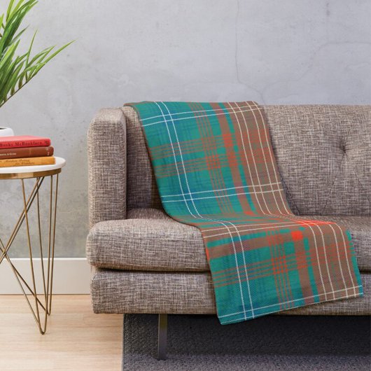 Kariert Clan Wilson Tartan Orange Karo Fleecedecke