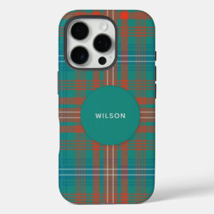 Kariert Clan Wilson Turquoise Rustic Tartan iPhone 16 Pro Hülle