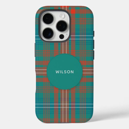 Kariert Clan Wilson Turquoise Rustic Tartan Case-Mate iPhone Hülle (Rückseite)
