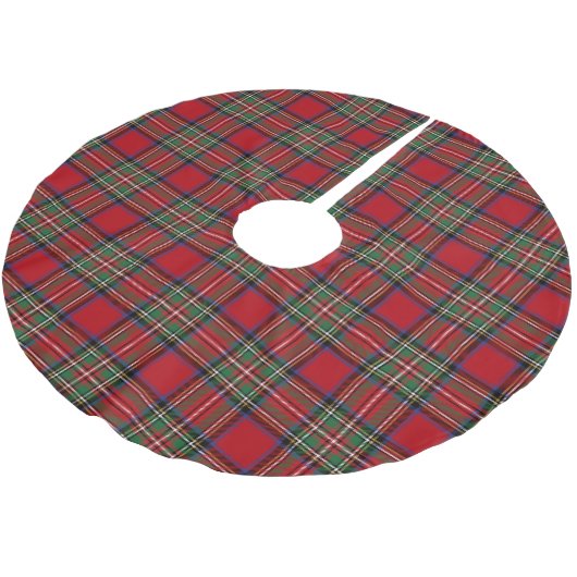 Kariert Classic Clan Stewart Red Tartan Polyester Weihnachtsbaumdecke (Schrägansicht)