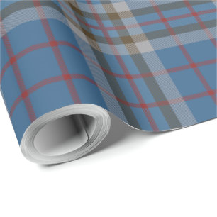 Kariert Classic Clan Thompson Blue Gray Tartan Geschenkpapier