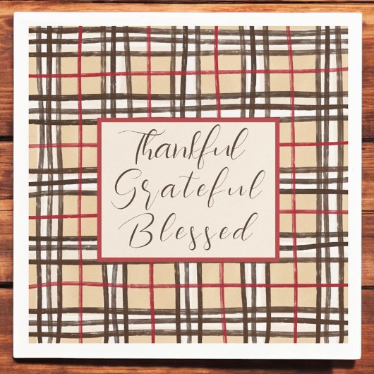 Kariert dankbar dankbar gesegnet serviette