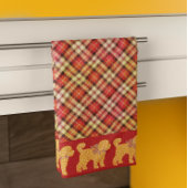 Kariert Doodle Golden Yellow Dog Personalisiert Fliese