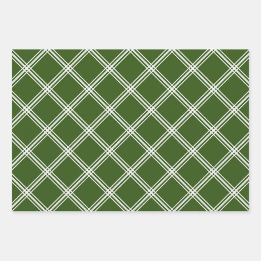 Kariert & Dots Weihnachtswrapping Paper Flat Sheet Geschenkpapier Set (Vorderseite 3)