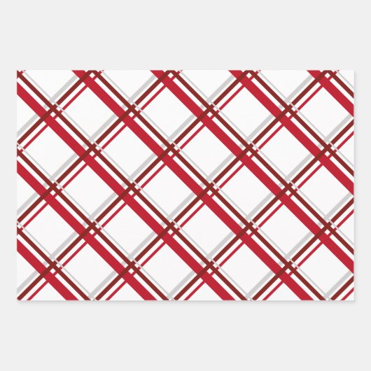 Kariert & Dots Weihnachtswrapping Paper Flat Sheet Geschenkpapier Set (Vorderseite)