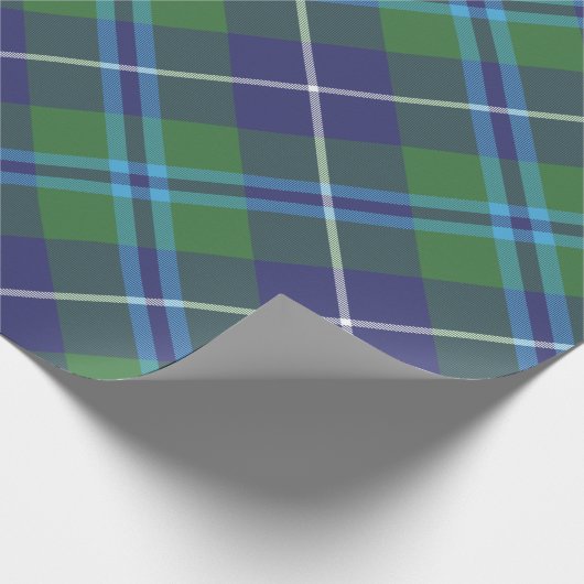 Kariert Douglas Rustic Farmhouse Tartan Geschenkpapier (Ecke)