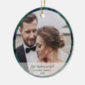 Kariert First Christmas Verheiratet Campbell Tarta Keramik Ornament (Links)