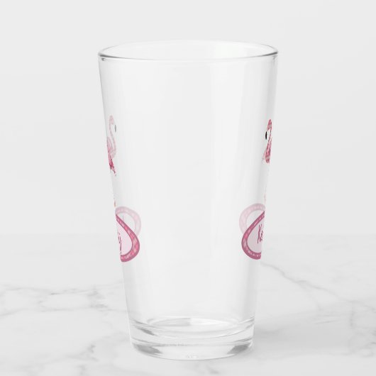 Kariert Flamingo Glas (Links)