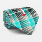 Kariert Flamingos Neck Tie - HAMbWG Krawatte (Gerollt)