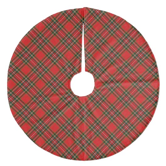 Kariert Fleece Weihnachtsbaumdecke (Vorderseite)