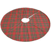 Kariert Fleece Weihnachtsbaumdecke (Schrägansicht)