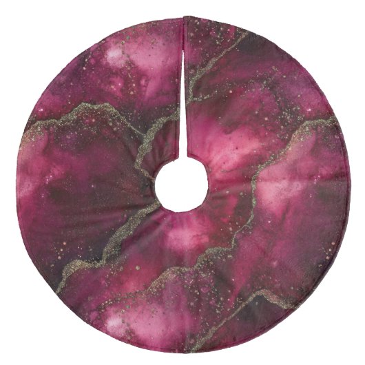 Kariert Fleece Weihnachtsbaumdecke (Vorderseite)