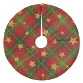 Kariert Fleece Weihnachtsbaumdecke (Vorderseite)