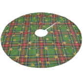 Kariert Fleece Weihnachtsbaumdecke (Schrägansicht)