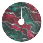 Kariert Fleece Weihnachtsbaumdecke (Vorderseite)