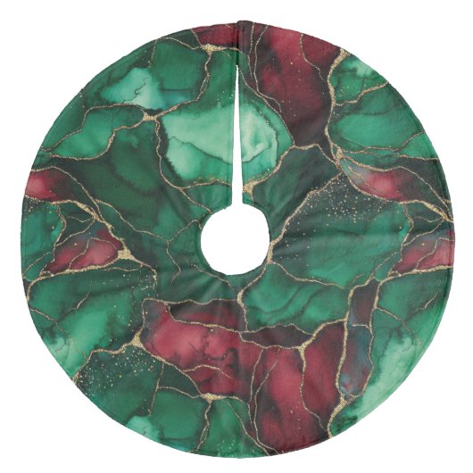 Kariert Fleece Weihnachtsbaumdecke (Vorderseite)