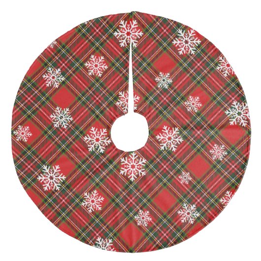 Kariert Fleece Weihnachtsbaumdecke (Vorderseite)