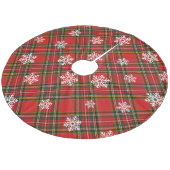 Kariert Fleece Weihnachtsbaumdecke (Schrägansicht)