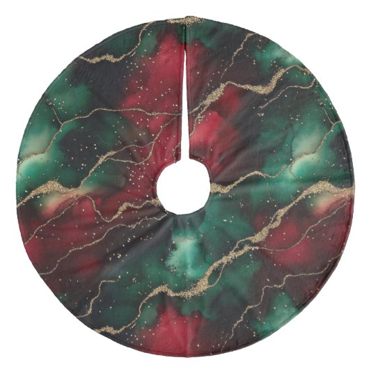 Kariert Fleece Weihnachtsbaumdecke (Vorderseite)