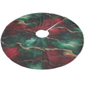 Kariert Fleece Weihnachtsbaumdecke (Schrägansicht)