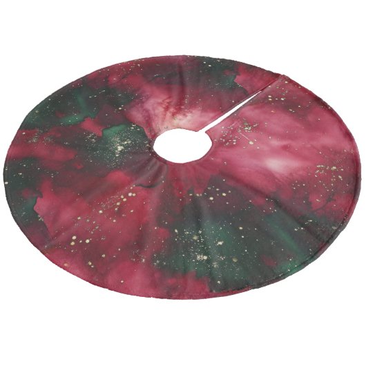 Kariert Fleece Weihnachtsbaumdecke (Schrägansicht)