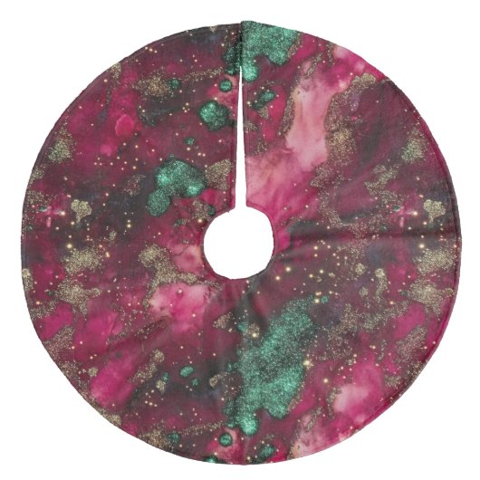 Kariert Fleece Weihnachtsbaumdecke (Vorderseite)