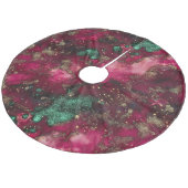 Kariert Fleece Weihnachtsbaumdecke (Schrägansicht)