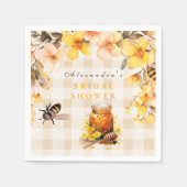 Kariert Floral She fand ihre Honey Bridal Serviette (Vorderseite)