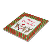 Kariert Frohe Weihnachten Custom Santa Claus Reind Fliese (Seite)