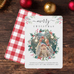 Kariert frohe Weihnachten Foto Mistletoe Mitteilungskarte<br><div class="desc">Eine Weihnachts-Fotokarte,  die Sie leicht anpassen können. Fügen Sie Ihr Foto hinzu,  und ändern Sie den Wortlaut und die Namen,  indem Sie auf die Schaltfläche "Personalisieren" klicken.</div>