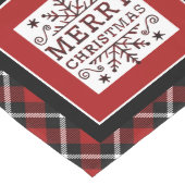 Kariert frohe Weihnachten Großer Tischläufer (Ecke)