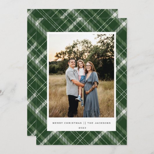 Kariert Frohe Weihnachten Grün (Vorne/Hinten)