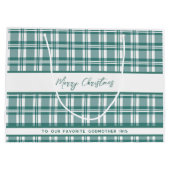 Kariert | Frohe Weihnachten | INDIVIDUELLE NAME Große Geschenktüte (Rückseite)