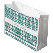 Kariert | Frohe Weihnachten | INDIVIDUELLE NAME Große Geschenktüte (Vorderseite Schrägansicht)